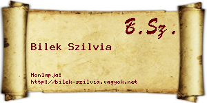 Bilek Szilvia névjegykártya